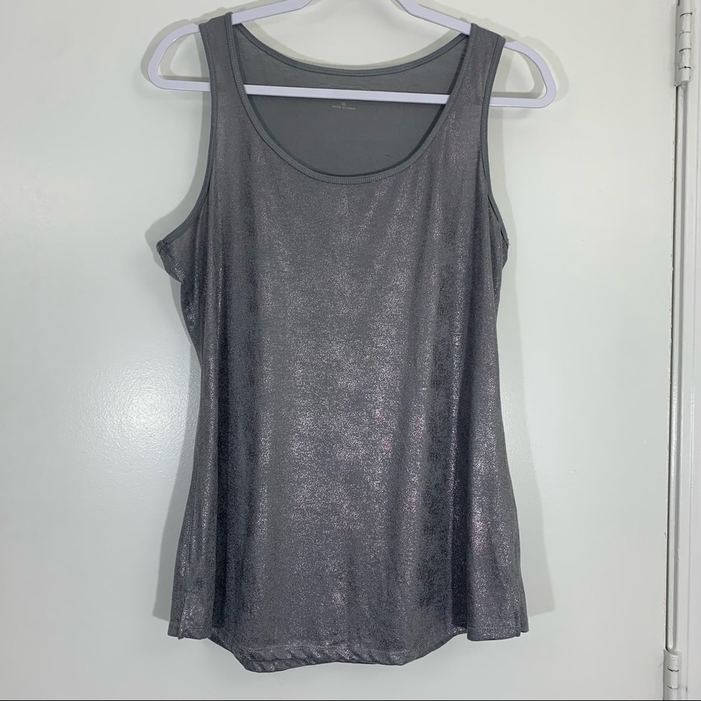 MAURICES gray shimmer scoop neck tank top XL